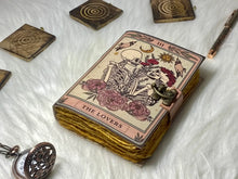 Load image into Gallery viewer, Vintage Leather Journal Notebook with The Lover Print