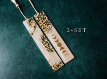 Load image into Gallery viewer, Peach Moon Phases & Geode Resin Bookmark: Geode