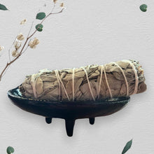Load image into Gallery viewer, 4" Cast Iron Smudge dish with Sage Bundle - BESPELL & CO.