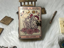 Load image into Gallery viewer, Vintage Leather Journal Notebook with The Lover Print