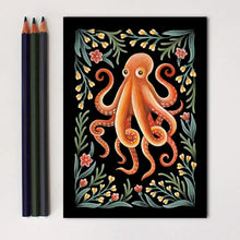 Load image into Gallery viewer, Octopus Art Print Folk Decor