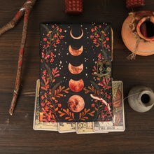 Load image into Gallery viewer, Vintage Leather Journal Notebook Diary with Moon Print