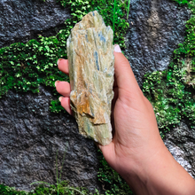 Load image into Gallery viewer, Large Green Kyanite Blade with Streaks of Blue Kyanite