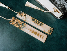 Load image into Gallery viewer, Peach Moon Phases & Geode Resin Bookmark: Geode