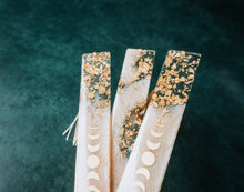 Load image into Gallery viewer, Peach Moon Phases & Geode Resin Bookmark: Geode