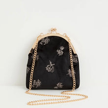 Load image into Gallery viewer, Victoriana Embroidered Bag Black Velvet