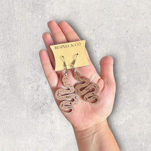 Load image into Gallery viewer, Engraved Snake Earrings - BESPELL & CO.