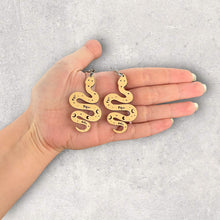 Load image into Gallery viewer, Engraved Snake Earrings - BESPELL & CO.