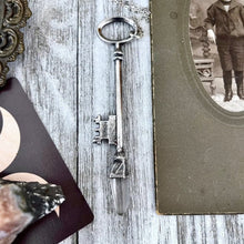 Load image into Gallery viewer, Raw Crystal Vintage Skeleton Key Necklace Pendant