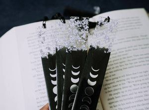 Black & Silver Moon Phases Bookmark | Halloween Bookmark