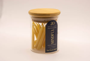 20 Minute Beeswax Candle Set: Mindful (Set of 20): Glass Jar