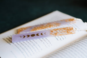 Lavender Moon Phases & Geode Resin Bookmark: Moon Phases