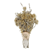 Load image into Gallery viewer, 6&quot; Ivory Daisy Floral Smudge Wand with Quartz Crystal - BESPELL &amp; CO.