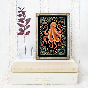 Octopus Art Print Folk Decor