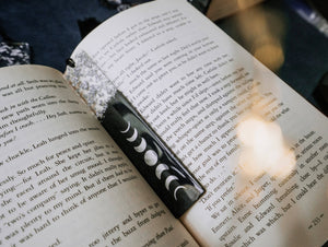 Black & Silver Moon Phases Bookmark | Halloween Bookmark