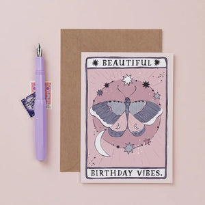Moth Birthday Vibes Card | Tarot Card
