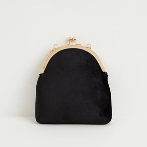Victoriana Embroidered Bag Black Velvet