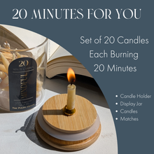 Load image into Gallery viewer, 20 Minute Beeswax Candle Set: Mindful (Set of 20): Glass Jar