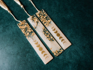 Peach Moon Phases & Geode Resin Bookmark: Geode