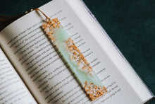 Load image into Gallery viewer, Sage Green Moon Phases &amp; Geode Resin Bookmark: Geode