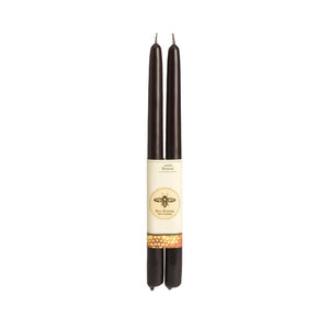 100% Pure Beeswax Tapers: Black / Standard (12" x 7/8")