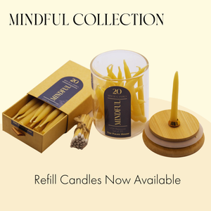 20 Minute Beeswax Candle Set: Mindful (Set of 20): Glass Jar