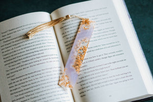 Lavender Moon Phases & Geode Resin Bookmark: Moon Phases