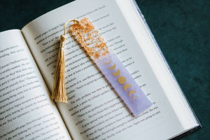 Lavender Moon Phases & Geode Resin Bookmark: Moon Phases