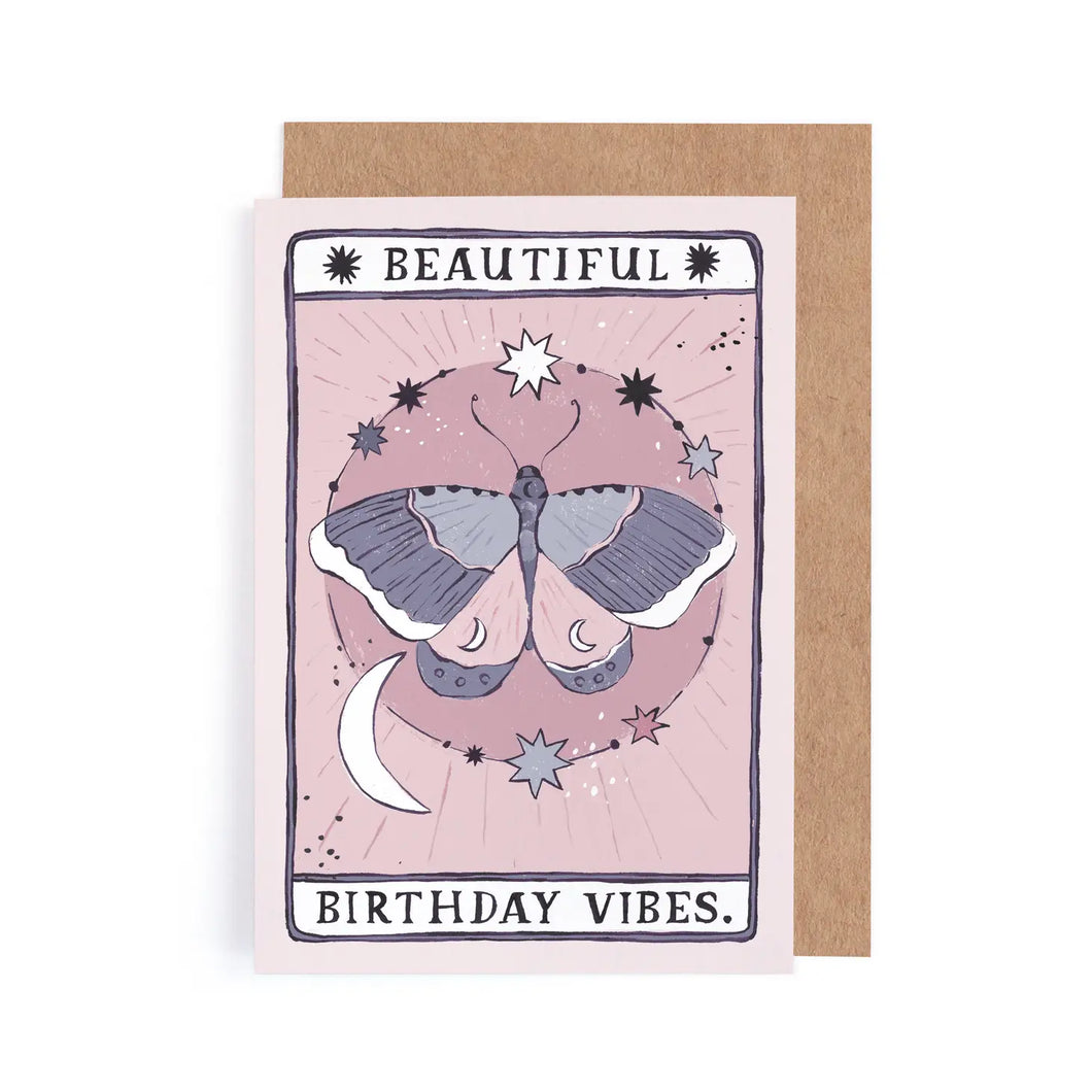 Moth Birthday Vibes Card | Tarot Card