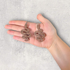 Engraved Snake Earrings - BESPELL & CO.