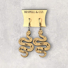 Load image into Gallery viewer, Engraved Snake Earrings - BESPELL &amp; CO.