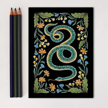 Load image into Gallery viewer, Snake Art Print Folk Decor