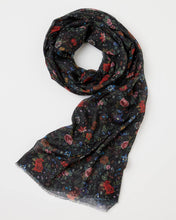 Load image into Gallery viewer, Rambling Floral Lightweight Scarf - Black