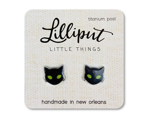 Spooky Black Cat Earrings
